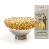 Kumanu von Natur aus gut Kumanu - von Natur aus gut Bienenwachstuch Haube "Frischefrida" | ø 22-26cm | aus Bio-Bienenwachs, Gelbe kreise, – Produktbild 1 von 1