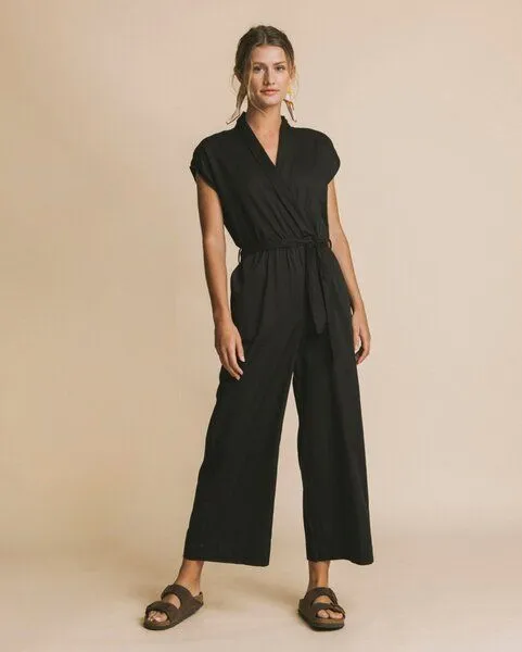 thinking mu thinking mu Jumpsuit- Malawi - Bio-Baumwolle, Schwarz (black), – Produktbild 1 von 3