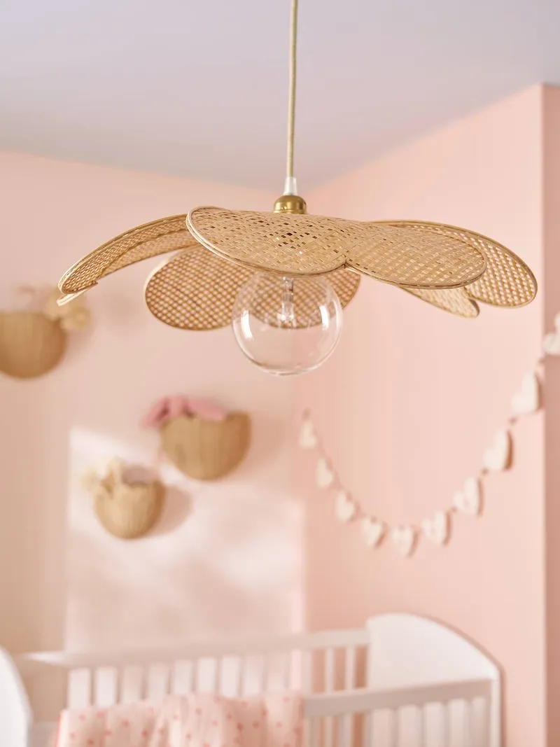 Vertbaudet Lampenschirm Blume Bambus Kinderzimmer, Beige, – Produktbild 1 von 4