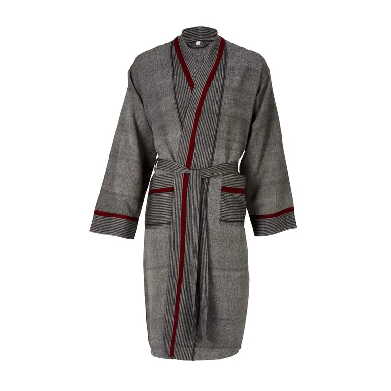 Luks Luks Herren vegan Kimono Bademantel Mete Charcoal – Produktbild 1 von 2