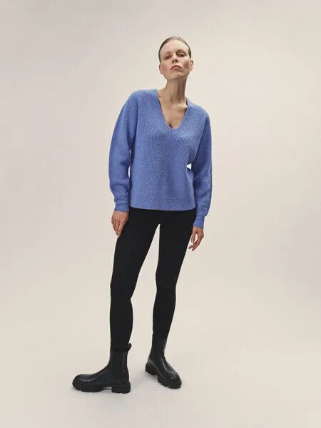 WOTE WOTE Strick Pullover aus nachhaltiger Merino Wolle, Blau, – Produktbild 2 von 3