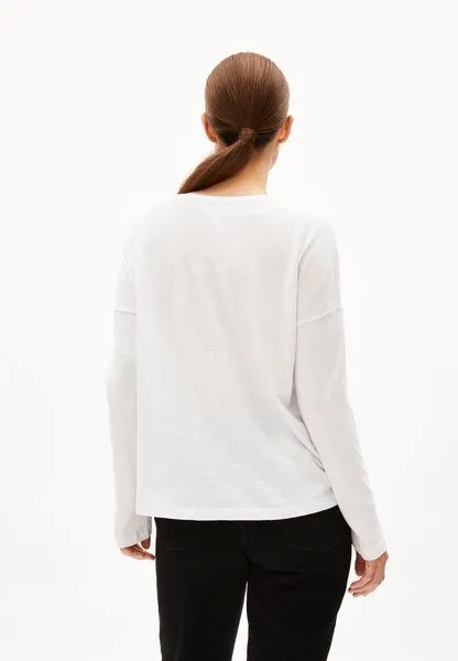 ARMEDANGELS ARMEDANGELS ZORAA LI HEAVY FLAMÈ - Damen Longsleeve Loose Fit aus Bio-Baumwolle, White, – Produktbild 2 von 4