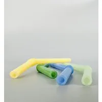 Susable Susable Glasstrohhalme - gebogen, bunt, 15cm – umweltfreundlich, robust und PFAS-frei, Gesunde Getränke, Vegane Geschenke, Topaz/jade/blue/yellow, – Produktbild 1 von 1