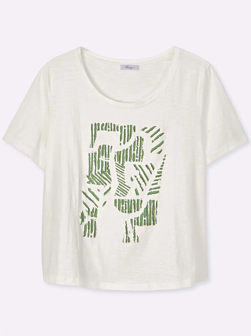 sheego Rundhalsshirt ecru, Ecru, – Produktbild 1 von 2