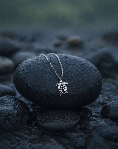 Zeachild Zeachild Kette mit Schildkröte Var. C aus Edelstahl, Silber, – Produktbild 2 von 5