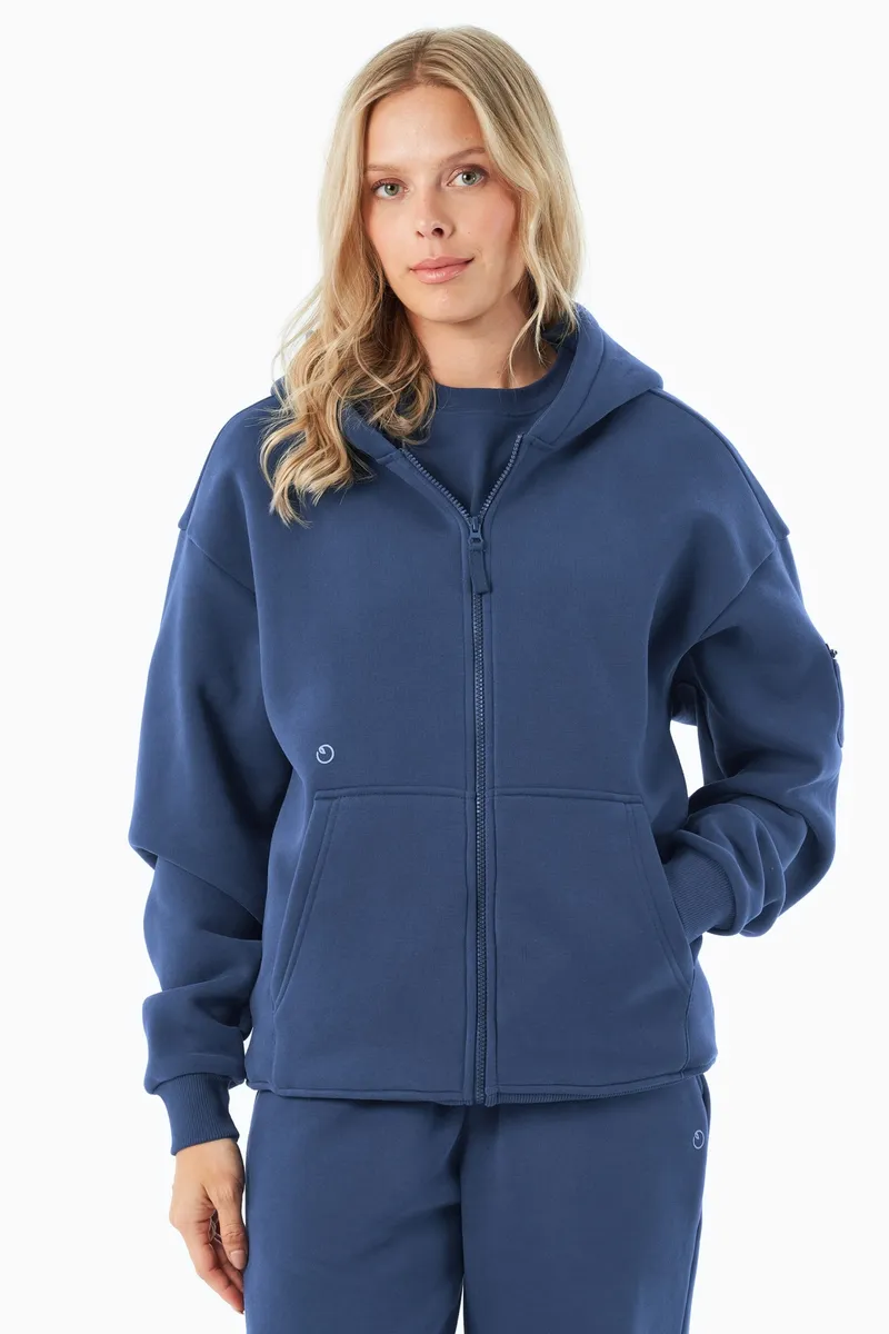 ORGANICATION ORGANICATION Herren vegan Hoodie Full Zip Jenna Navy, Dunkelblau, – Produktbild 2 von 2