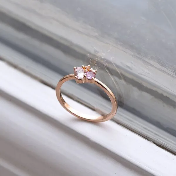 Eppi Eppi Cluster-Ring mit Morganit, Saphir, Citrin und Diamant Bluma, Weiss, – Produktbild 4 von 4
