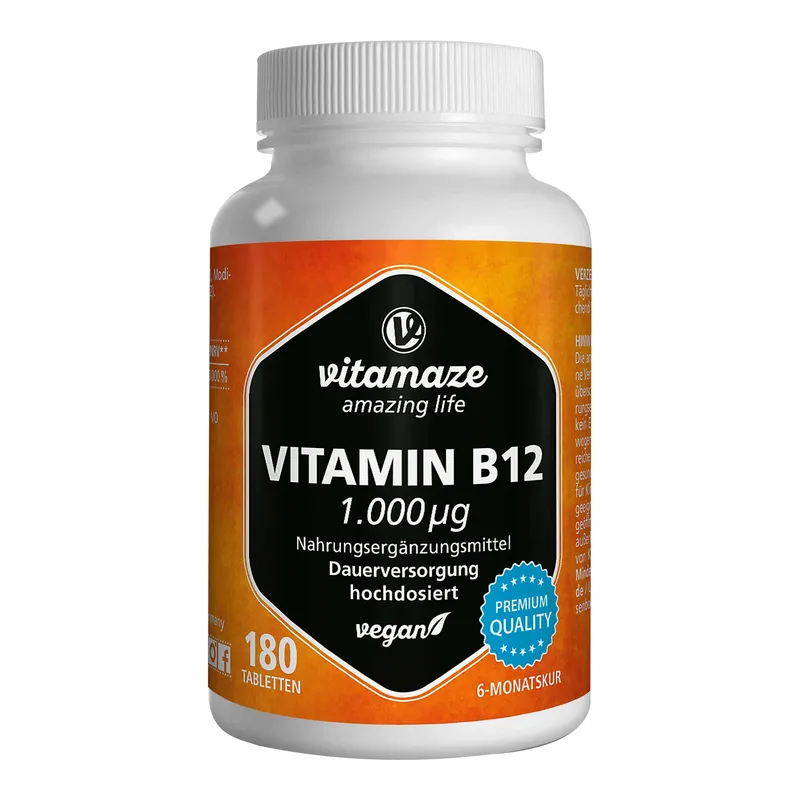 vitamaze Vitamaze Vitamin B12 1.000 µg hochdosiert vegan Tabletten – Produktbild 1 von 1
