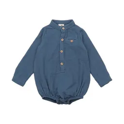 Walkiddy Walkiddy Baby Musselin-Body GOTS zertifiziert – Dunkelblau, Langarm mit Knopfleiste, weich & bequem – Produktbild 1 von 1