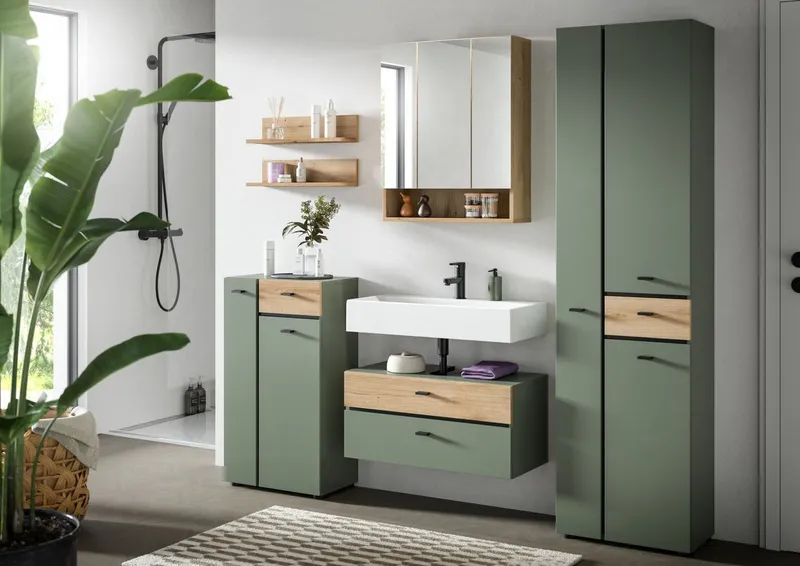 xonox.home Wandregal Aqua, Wandregal Set in Evoke Oak Nachbildung B/H/T: 51x12x14 cm, Braun, – Produktbild 5 von 5