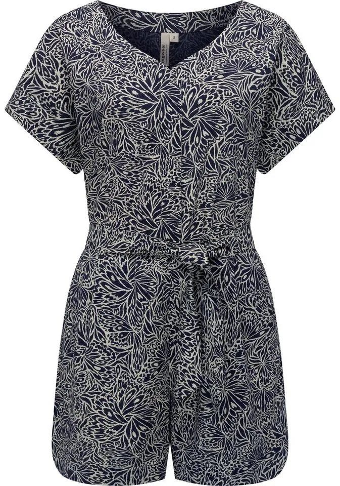ragwear ragwear Jumpsuit Salwin Kurzer Overall mit Taillen-Bindeband, Blau, – Produktbild 1 von 3