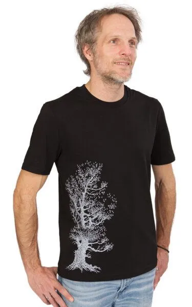Life-Tree Life-Tree Organic Fairwear Shirt Men Pine Tree, Schwarz, – Produktbild 3 von 4