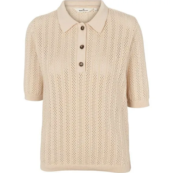Basic Apparel Basic Apparel Tricia Kurzarmpulli aus Bio-Baumwolle, Ecru, – Produktbild 1 von 4