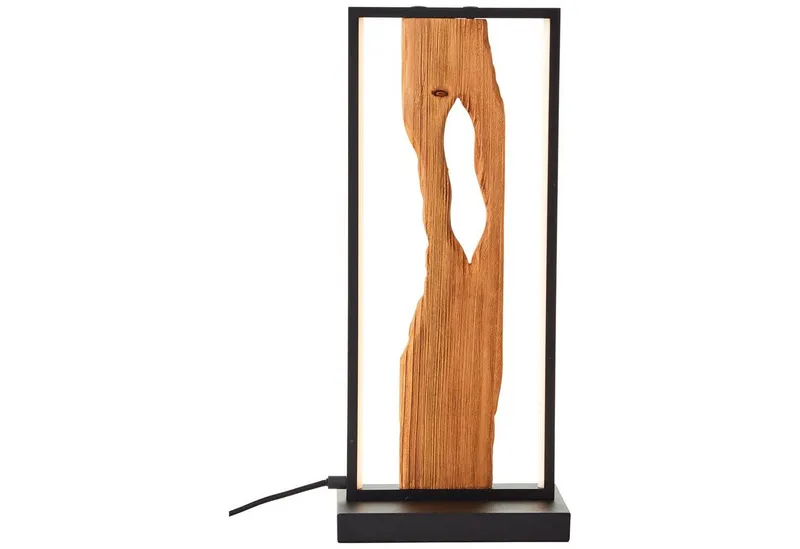 Brilliant Brilliant LED Tischleuchte Chaumont, LED fest integriert, Warmweiß, Höhe 50 cm, 940 lm, Aluminium/Metall/Holz, schwarz/holz, Braun|schwarz, – Produktbild 2 von 3
