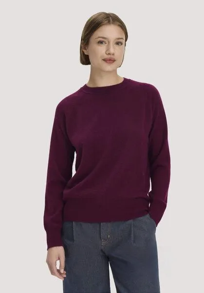 hessnatur hessnatur Strick Pullover Relaxed aus Cashmere mit Recycling-Anteil, Bordeaux, – Produktbild 1 von 4