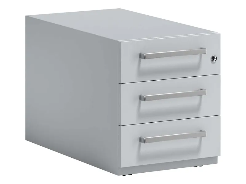 Bisley Bisley Rollcontainer "Note" mit Griff, 3 Schubladen T 77,5 cm lichtgrau – Produktbild 1 von 1