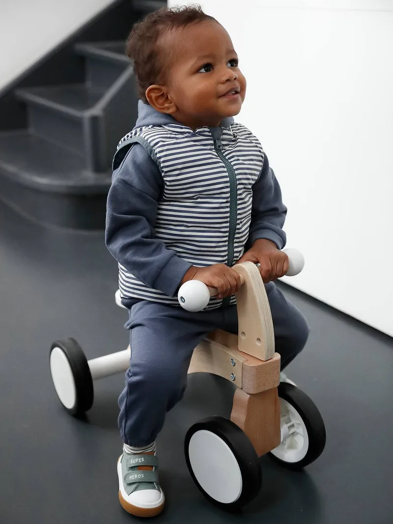Vertbaudet Wendbare Baby Steppweste mit Reißverschluss, Graublau, – Produktbild 1 von 4