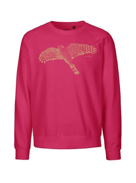 Peaces.bio - handbedruckte Biomode Peaces.bio - handbedruckte Biomode Bio Damen-Sweatshirt Loose Fit Sperber, Pink, – Produktbild 1 von 2