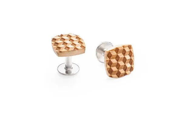 BeWooden BeWooden Manschettenknöpfe "Cubo Cuff" aus Holz – Produktbild 4 von 4