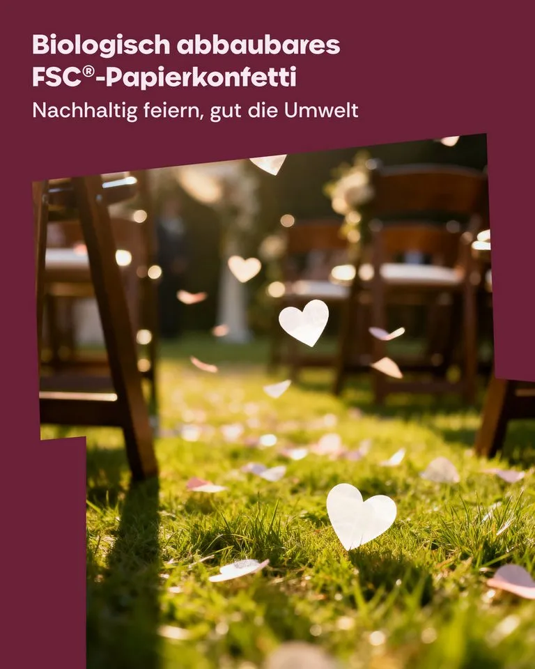Partyjoker Konfetti Konfettikanone Herzen Weiß - FSC Konfetti - 5-8 m Strahl - Party, FSC Papier Konfetti – Sicherer 8m Strahl Hochzeit, Weiß, – Produktbild 4 von 5