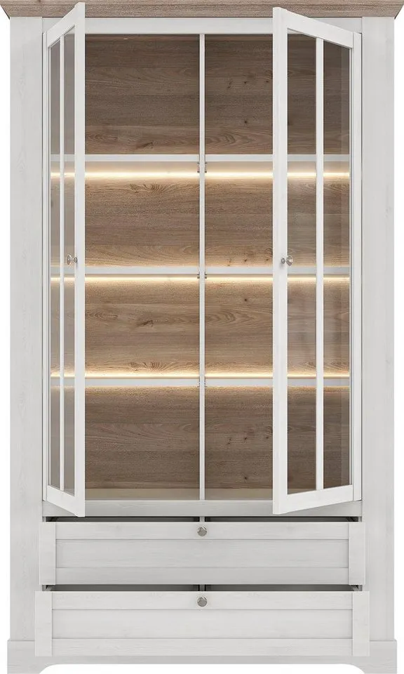 FORTE Vitrine Iloppa Höhe ca. 209 cm, Weiß, – Produktbild 4 von 4