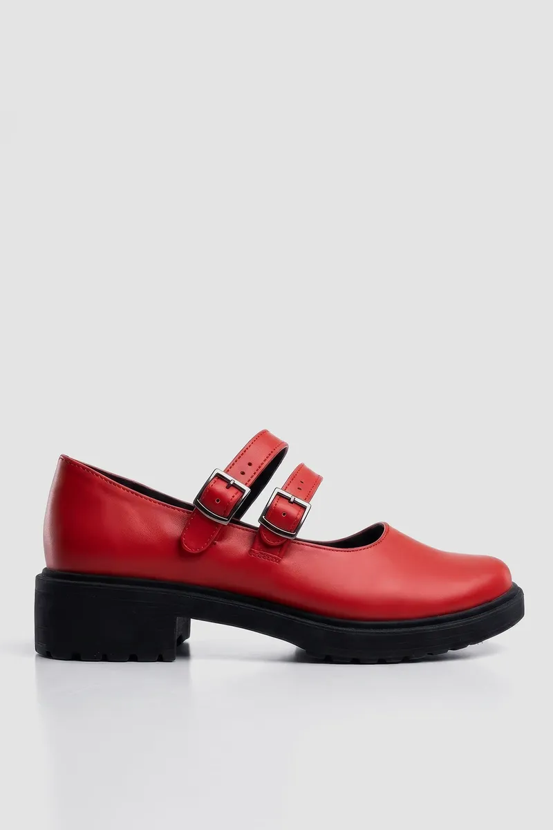 BOHEMA BOHEMA Damen vegan Ballerinas Mary Jane Twin Rot, Rot, – Produktbild 2 von 2
