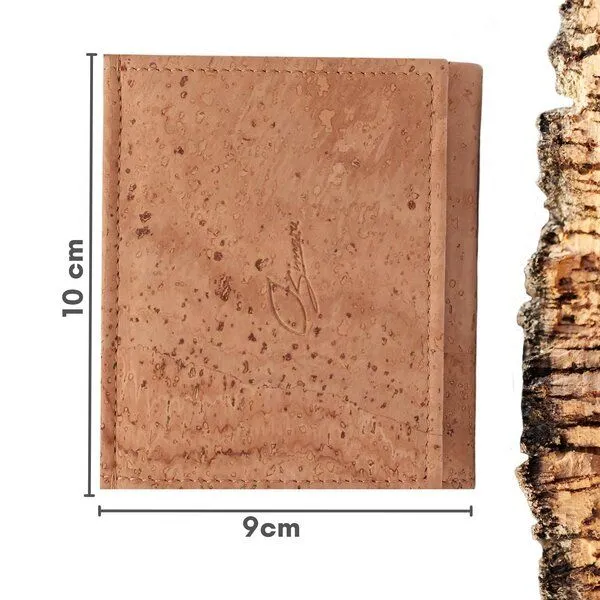 Simaru Simaru Mini Geldbeutel aus Korkleder mit RFID Schutz & Wiener Schachtel, Beige, – Produktbild 4 von 4