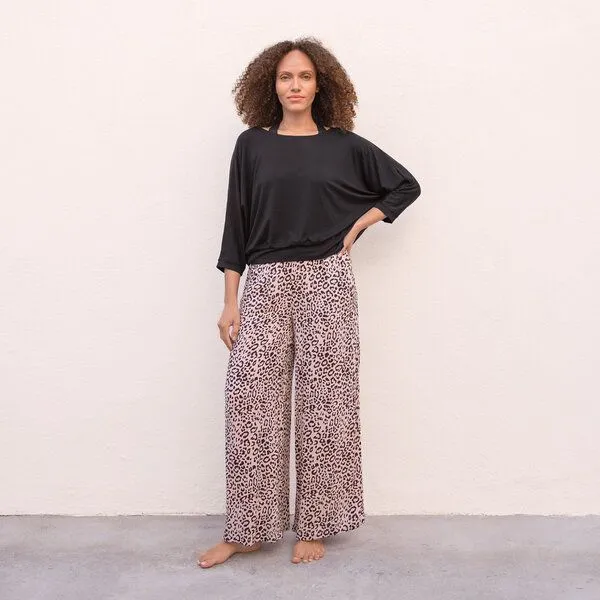 Jaya Jaya MELODY - Damen - leichte Sommerhose für Yoga und Freizeit, Leopard gold, – Produktbild 1 von 4