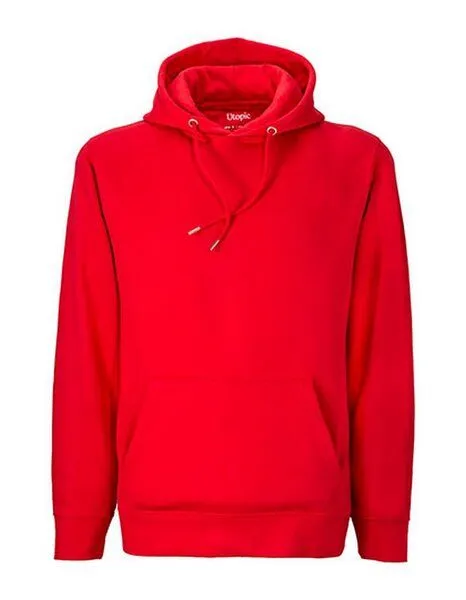 Utopic Utopic Unisex Hoodie Kapuzenpullover Hoody aus recycelter Baumwolle und Polyester, Rot, – Produktbild 1 von 3