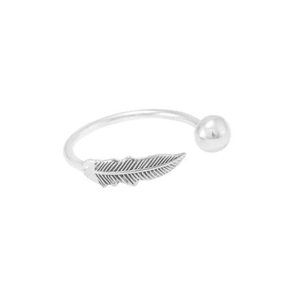 pakilia pakilia Silber Ring Feder Kugel Fair-Trade und handmade – Produktbild 4 von 4