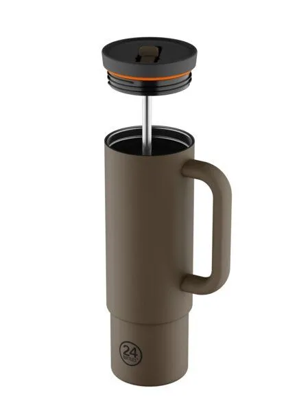 24bottles 24bottles Straw Cup 800 ml aus Edelstahl, Mocha, – Produktbild 3 von 3