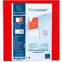 Exacompta 10 Exacompta Ringbücher "Kreacover", DIN A4 Maxi, 4 Ringe 60 mm, RB 90 mm, rot – Produktbild 1 von 1