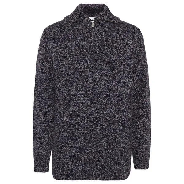 KnowledgeCotton Apparel KnowledgeCotton Apparel Strickpullover Quater zip sweater, Blue multi, – Produktbild 1 von 3