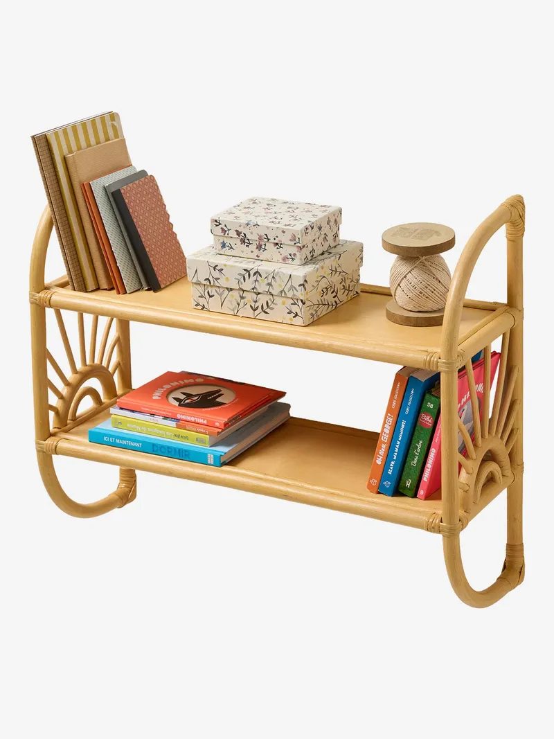 Vertbaudet Rattan-Wandregal SONNENSCHEIN mit 2 Böden, Braun, – Produktbild 4 von 4