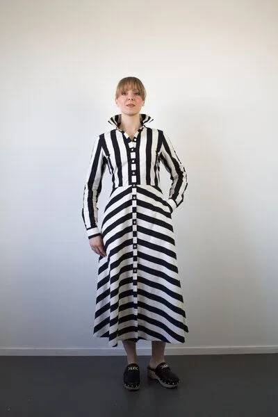 Skrabak Skrabak Hemdkleid Alexandra mit Blockstreifen aus Bio-Baumwolle – Produktbild 2 von 3