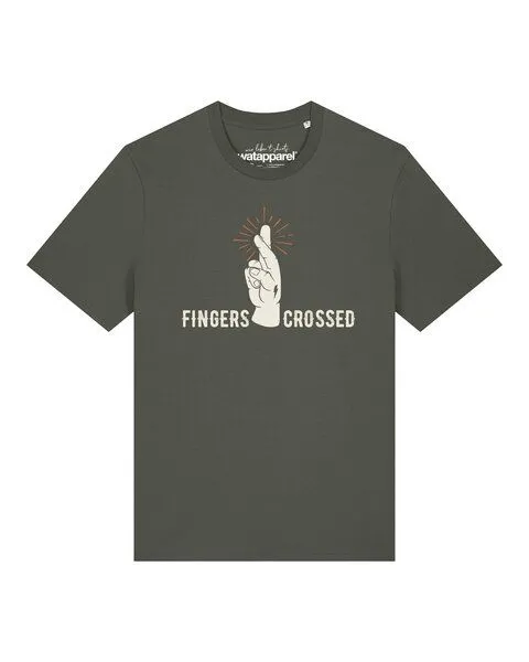 watapparel watapparel T-Shirt Unisex Fingers crossed, Khaki, – Produktbild 1 von 2