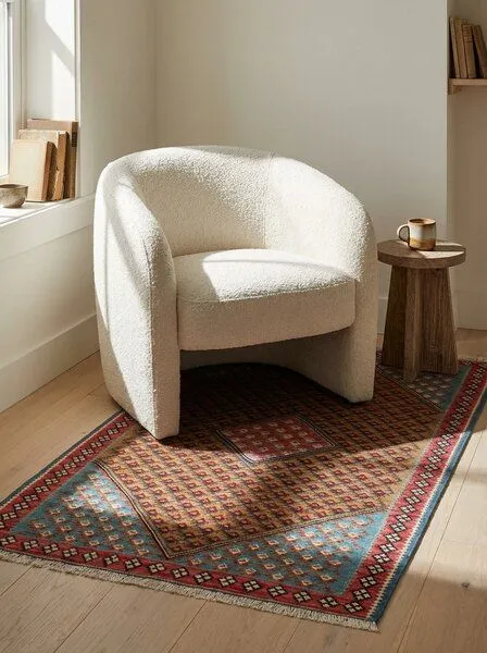 Rugtales Kelim Senneh Rugtales aus Schurwolle, Braun, – Produktbild 1 von 4