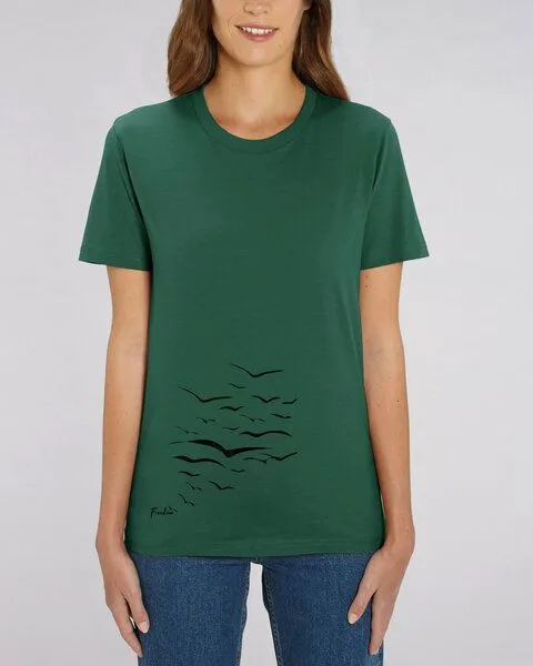 Human Family Human Family Bio Unisex T-Shirt "Create - Free Birds" in verschiedenen Farben, Dunkelgrün, – Produktbild 2 von 4