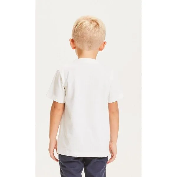KnowledgeCotton Apparel KnowledgeCotton Apparel Kinder T-Shirt Flax Owl reine Bio-Baumwolle, Weiß (bright white), – Produktbild 3 von 4