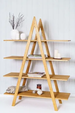kleiderleiter_de kleiderleiter_de Leiterregal, Holzregal PAUL aus massiver Eiche von kleiderleiter.de – Produktbild 1 von 1