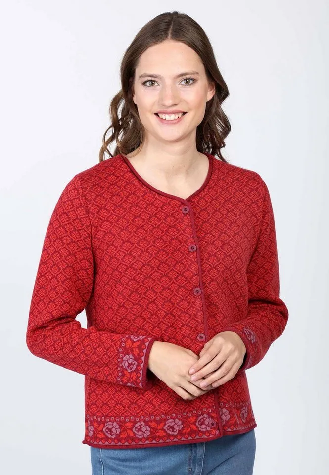 Deerberg Strickjacke Hedie, Rot, – Produktbild 3 von 5