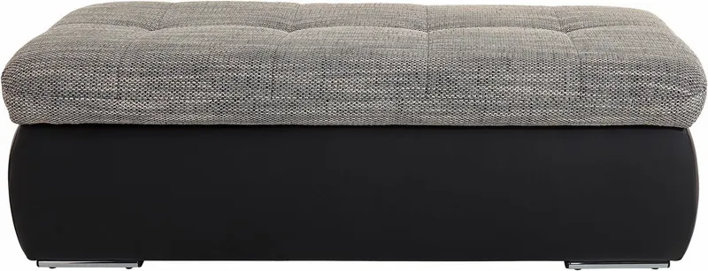 DOMO collection Polsterhocker MORIC 136x64 cm, praktisch und komfortabel, inklusive Stauraum, Grau|schwarz, – Produktbild 3 von 5