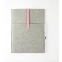 matilda k manufaktur matilda k. manufaktur Minimalistische Laptophülle aus Wollfilz 'max' mit Einsteckfach | für MacBook |Air| Pro 13|14|15|16 Zoll, Hellgrau-rosa, – Produktbild 1 von 1