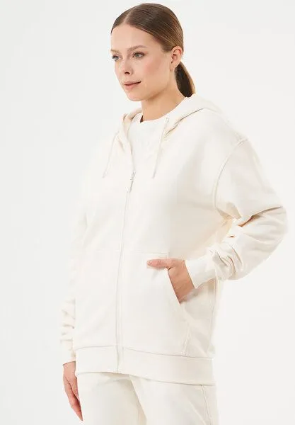 ORGANICATION ORGANICATION ESSENTIALS-JUNDA-Unisex Soft Touch Sweatjacke aus Bio-Baumwolle, Off white, – Produktbild 3 von 4