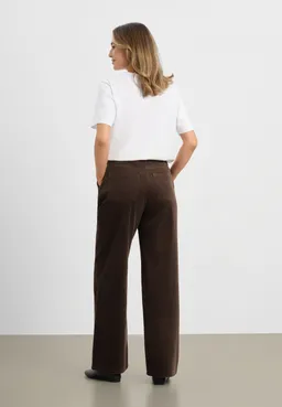LAURIE LAURIE Damen vegan Hose Charm Locker Sitzend Cord Mittellang Braun – Produktbild 1 von 1