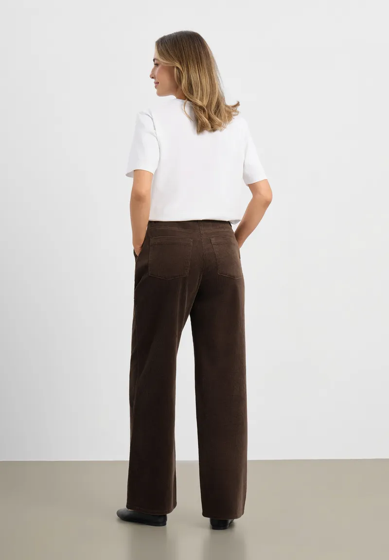 LAURIE LAURIE Damen vegan Hose Charm Locker Sitzend Cord Mittellang Braun, Braun, – Produktbild 1 von 2