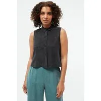 Givn Berlin Givn Berlin Kurzarmbluse GBXENIA aus TENCEL mit Peach-Effekt, Black (tencel), – Produktbild 1 von 1