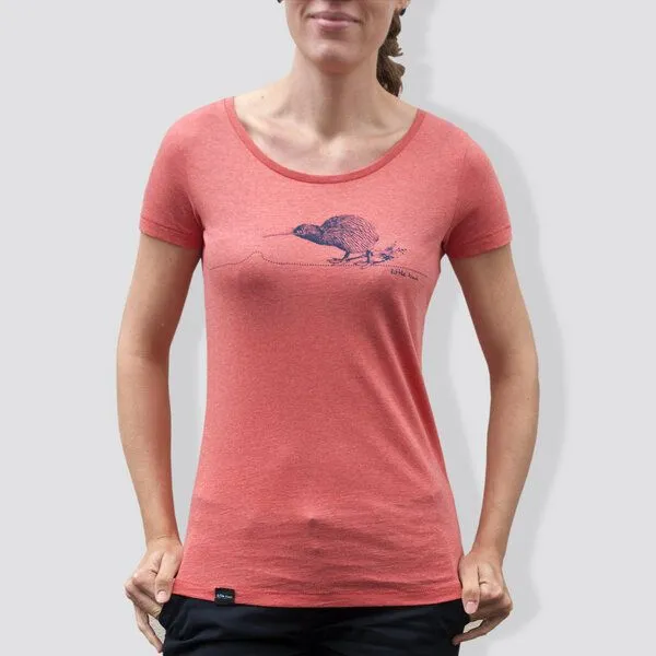 little kiwi little kiwi Damen T-Shirt, "Kiwi", Rot - coral, – Produktbild 1 von 3
