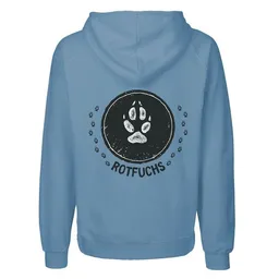 HANDGEDRUCKT HANDGEDRUCKT "Trittsiegel RotFuchs" Männer Zip Hoody aus reiner Biobaumwolle (kbA) – Produktbild 1 von 1