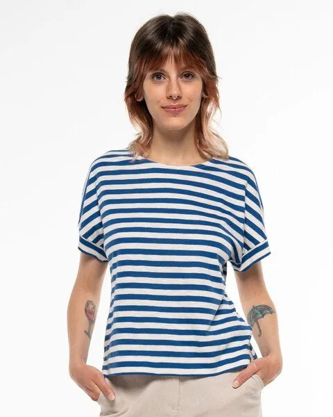 Alma & Lovis Alma & Lovis Lässiges Ringel T-Shirt aus Organic Cotton | Ringel Shirt, Azur (blau-weiss), – Produktbild 1 von 4